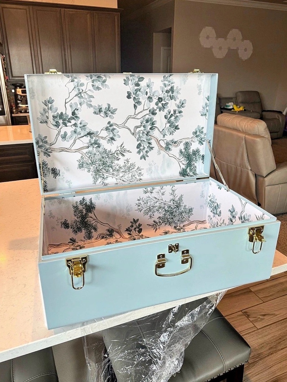 Baby Blue Keepsake Trunk - Baby or Wedding Shower